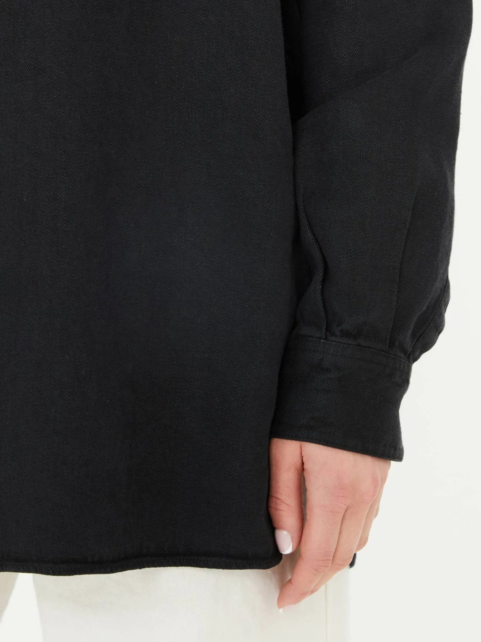 Oversized Hemd 'Nesson' aus Leinen Schwarz