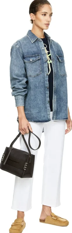 Oversized Jeanshemd Mittelblau