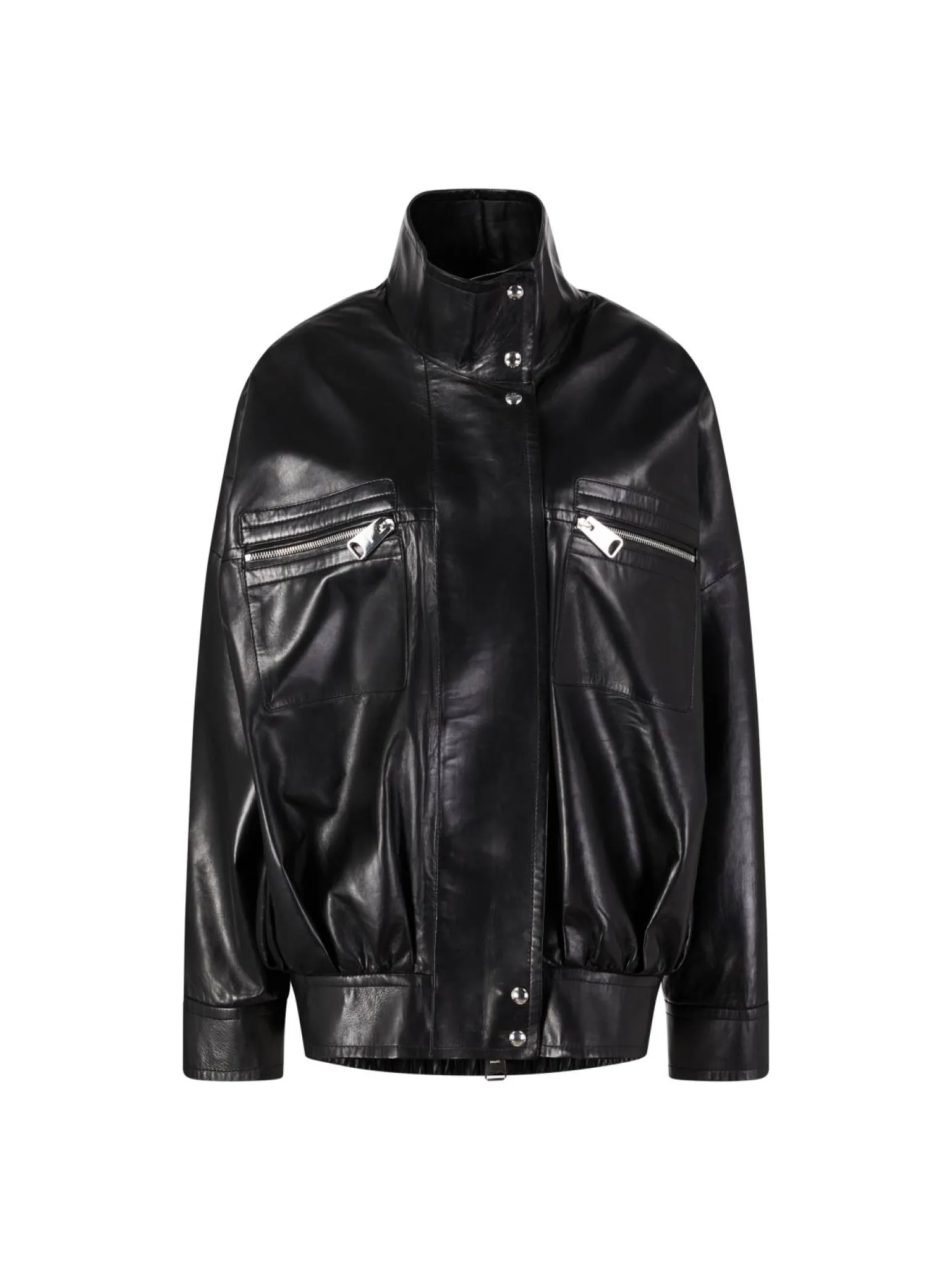 Oversized Lammlederjacke 'Ayman' Schwarz
