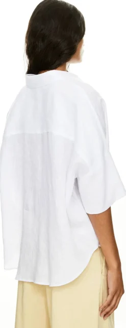 Oversized Leinenbluse 'Bianca' Weiß