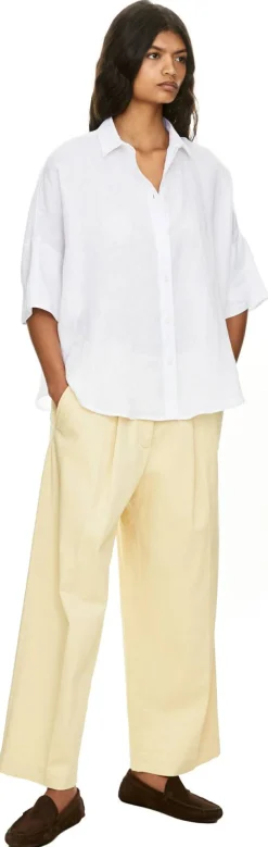Oversized Leinenbluse 'Bianca' Weiß