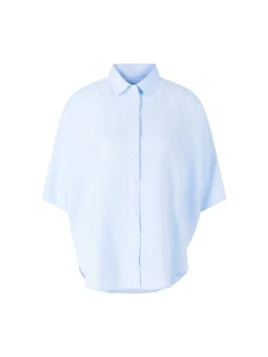 Oversized Leinenbluse 'Bianca' Hellblau