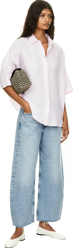 Oversized Leinenbluse 'Bianca' Rosé