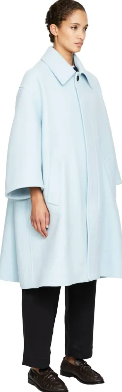 Oversized Mantel aus Cashmere Hellblau