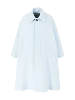 Oversized Mantel aus Cashmere Hellblau