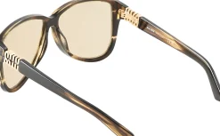 Oversized Pilotenbrille Striped Loden/Yellow