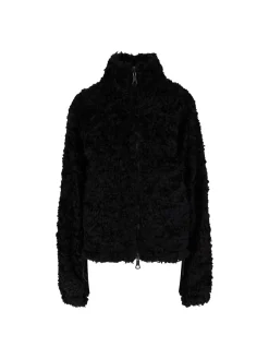 Oversized Shearling-Jacke Schwarz