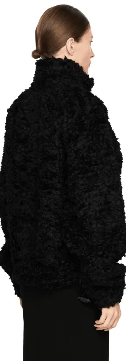 Oversized Shearling-Jacke Schwarz