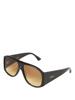 Oversized Sonnenbrille Dunkelbraun