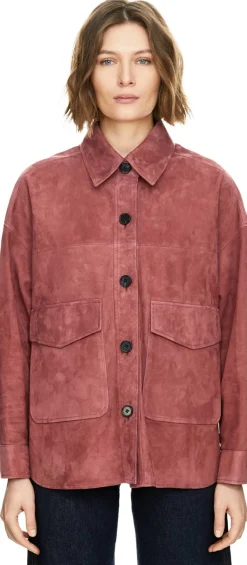 Oversized Velourslederjacke 'Kaylee' Pink Shade