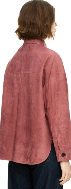 Oversized Velourslederjacke 'Kaylee' Pink Shade