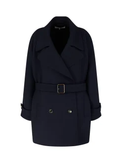 Oversized Wollmantel Marineblau