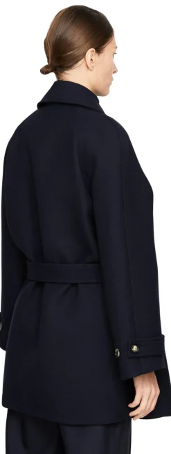 Oversized Wollmantel Marineblau