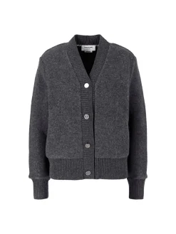 Oversized Wollstrickjacke Anthrazit