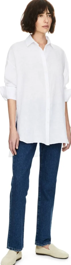 Oversize Leinenhemd 'Bryan' Weiß