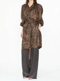 Paisley-Seidentwill Kleid in Multi