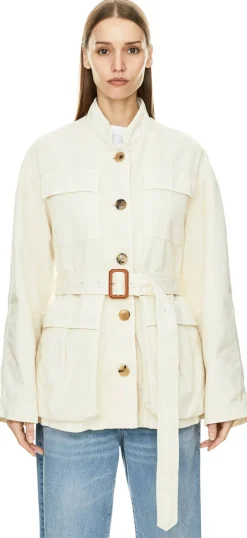 Parka 'Ventura' mit Taillengürtel Crème