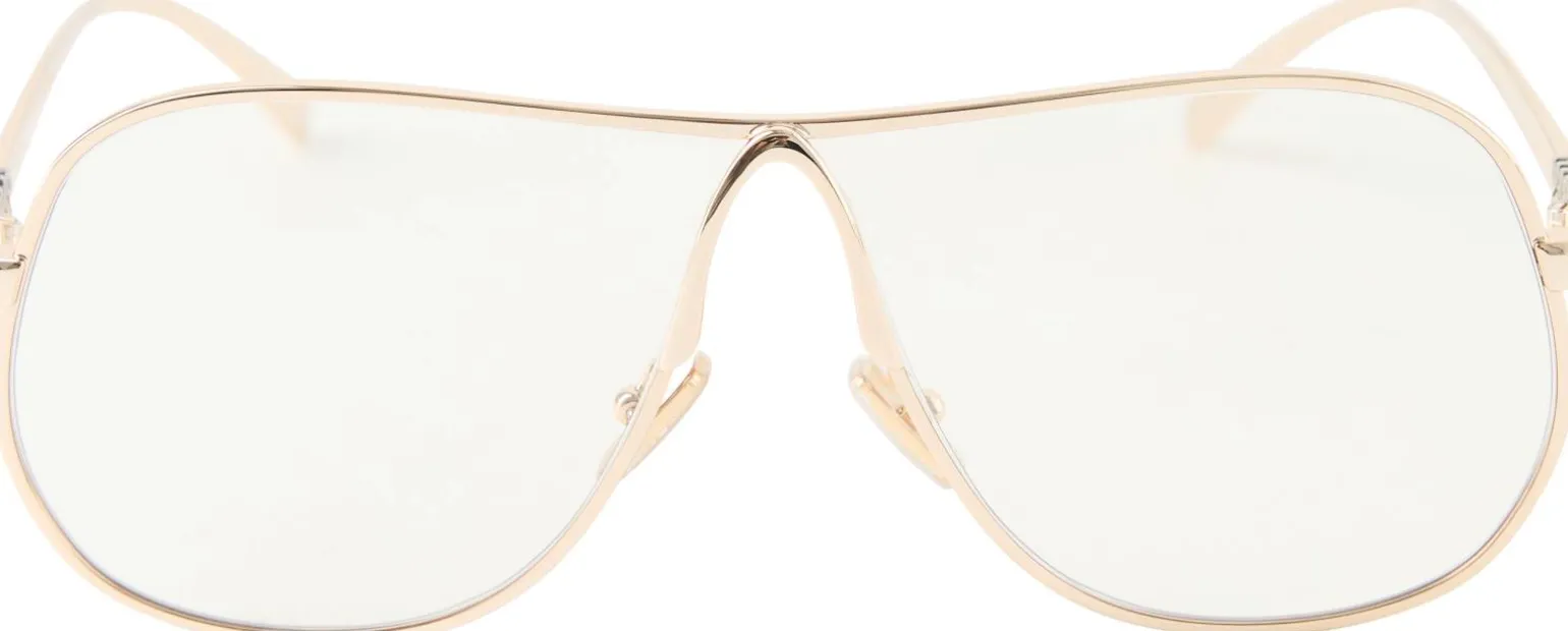 Pilotenbrille mit Logo Gold/Clear Light Blue