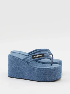 Plateau Flip-Flops in Denim-Optik Blau