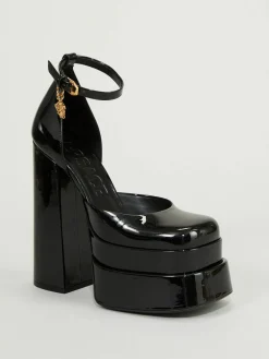 Plateau-Pumps Schwarz
