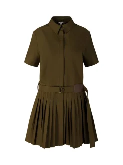 Plissiertes Blusenkleid Khaki