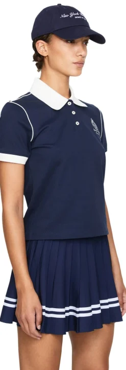 Poloshirt 'Crown 70s Pique' Marineblau