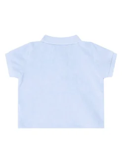 Poloshirt mit Igel-Patch aus Frottee Blau