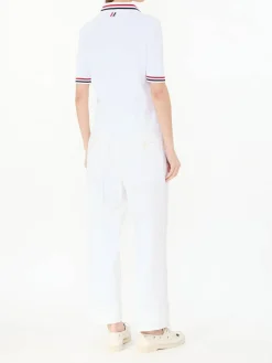Poloshirt mit Streifen-Details Weiß