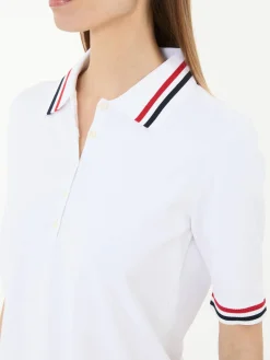 Poloshirt mit Streifen-Details Weiß