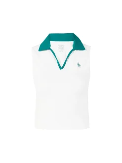Poloshirt 'SCR' Weiß/Grün
