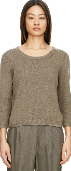 Pullover 'Dilia' aus Seide und Leinen Taupe