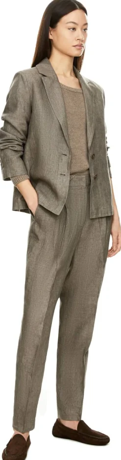 Pullover 'Dilia' aus Seide und Leinen Taupe