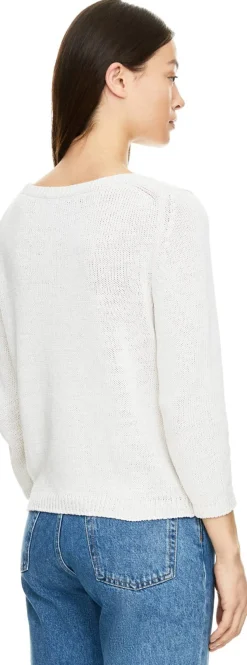 Pullover 'Dilia' aus Seide und Leinen Off White