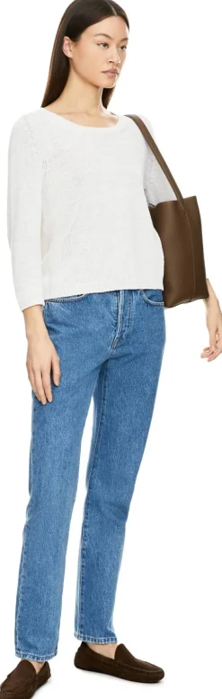Pullover 'Dilia' aus Seide und Leinen Off White