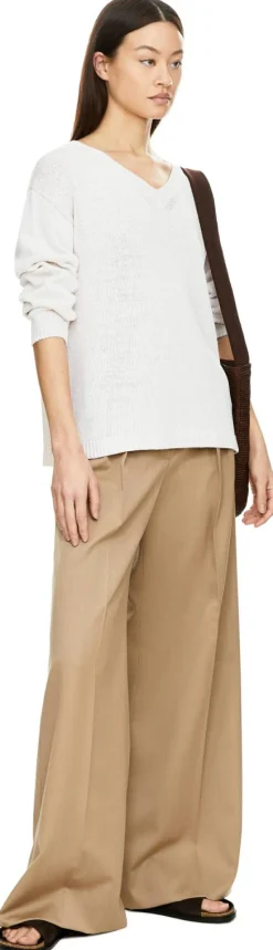 Pullover 'Diona' aus Seide und Leinen Off White