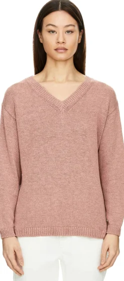 Pullover 'Diona' aus Seide und Leinen Rosenholz