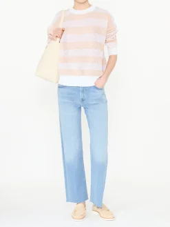 Pullover in Rosé/Weiß