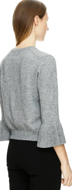 Pullover mit Glockenärmeln aus Cashmere Grau