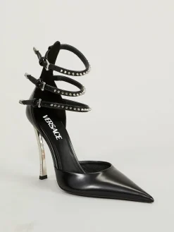 Pumps mit Nieten Schwarz