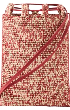 Raffia-Beuteltasche Paula's Ibiza 'Strawberries' Multicolor Red
