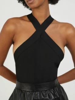 Rückenfreier Body Schwarz
