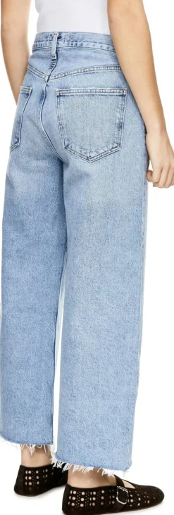 Relaxed-Fit Jeans 'Low Curve Fray' Hellblau
