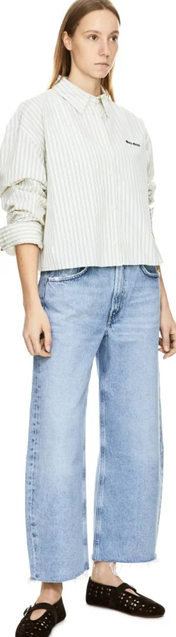 Relaxed-Fit Jeans 'Low Curve Fray' Hellblau