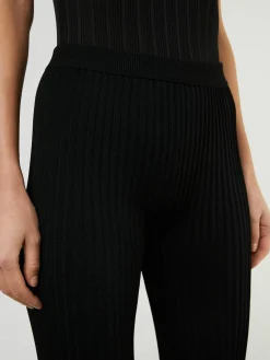 Rippstrick-Hose Schwarz