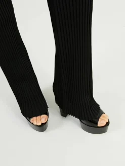 Rippstrick-Hose Schwarz