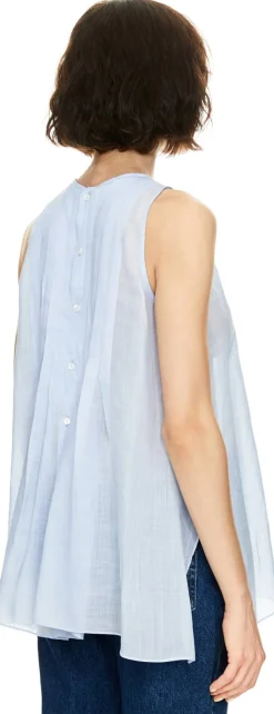 Ärmellose Bluse 'Bergamotto' Hellblau