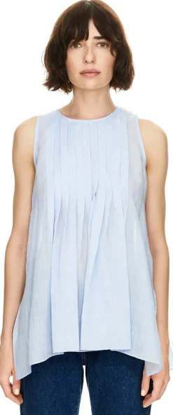 Ärmellose Bluse 'Bergamotto' Hellblau