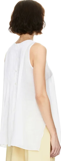 Ärmellose Bluse 'Bergamotto' Weiß