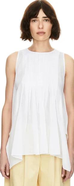 Ärmellose Bluse 'Bergamotto' Weiß