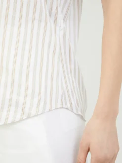 Ärmellose Bluse 'Melissa' Weiß/Beige